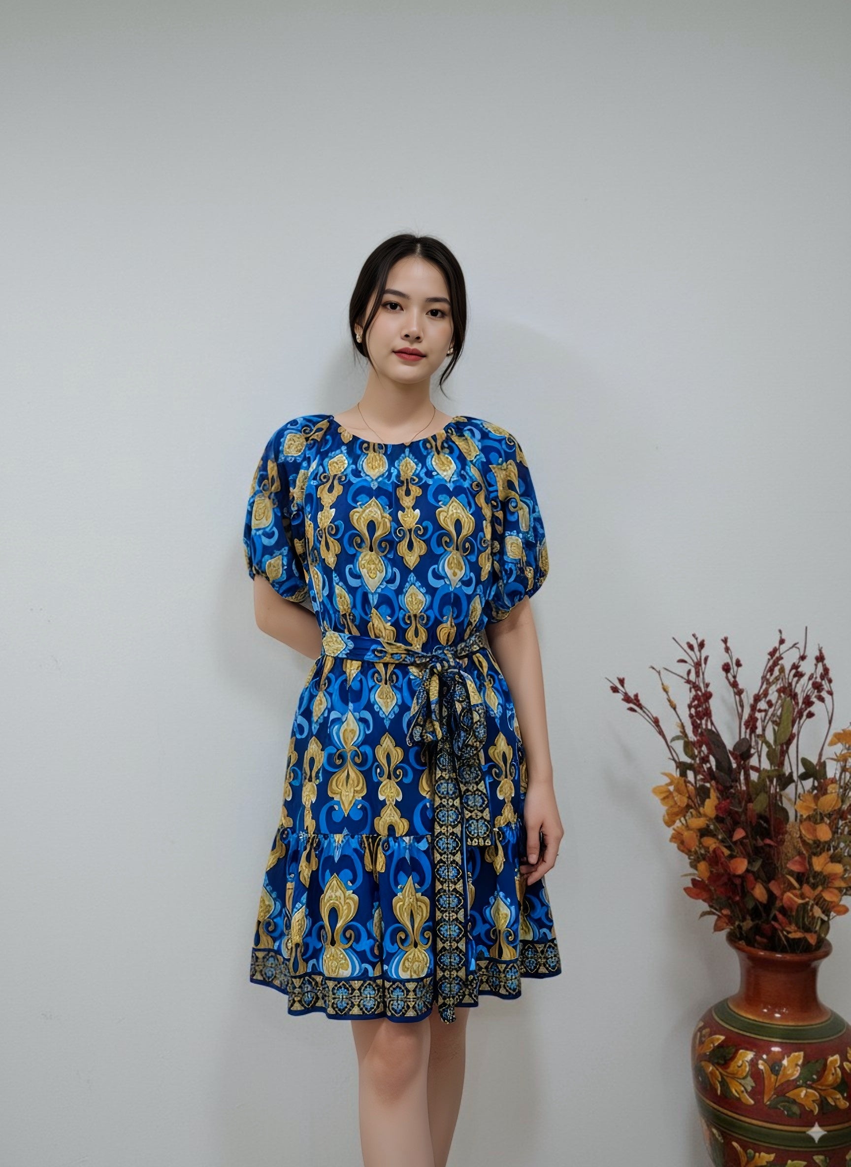 MINI DRESS ESTAMPADO AZUL