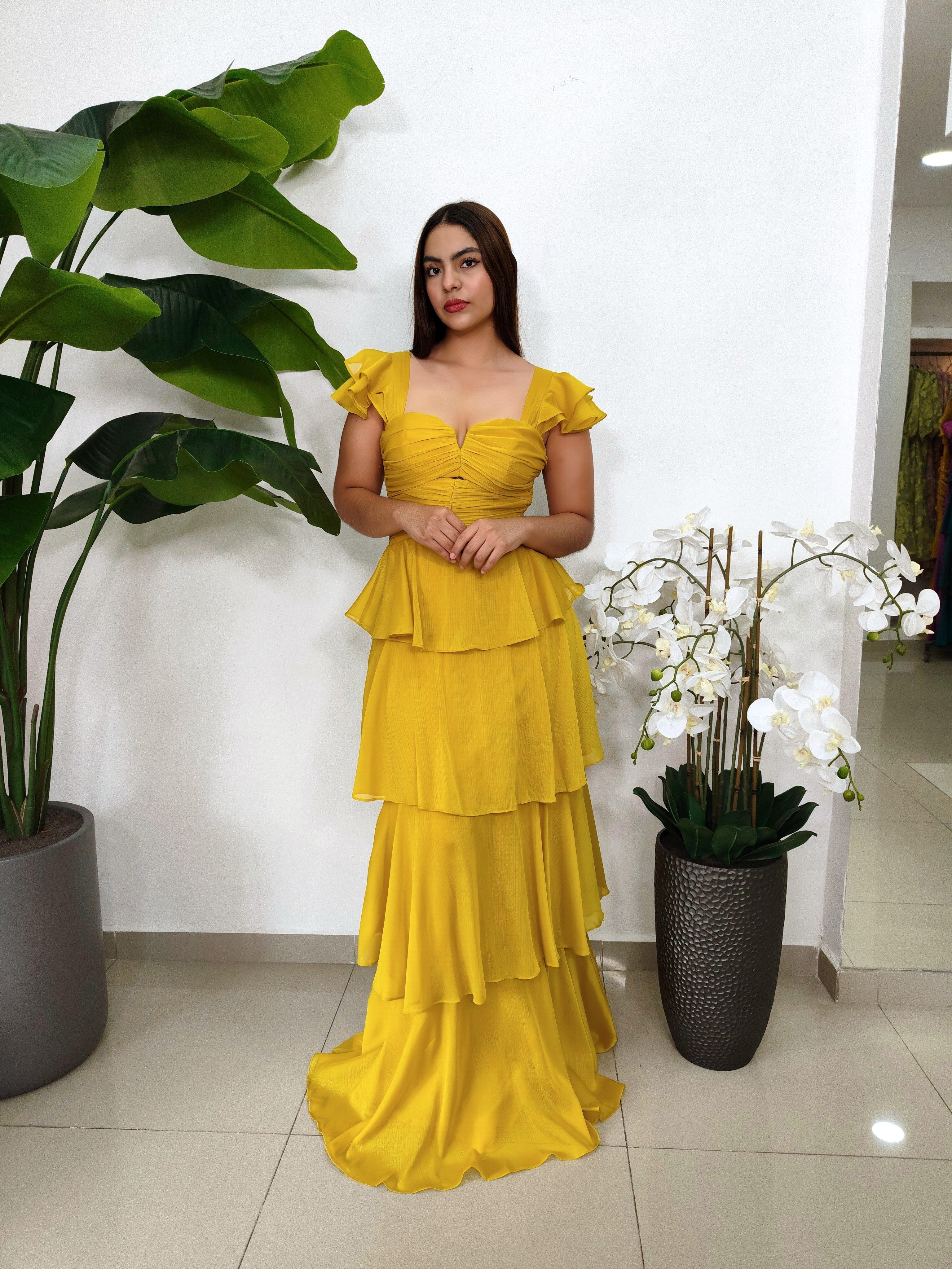 VESTIDO DE OLANES EVENTOS ESPECIALES