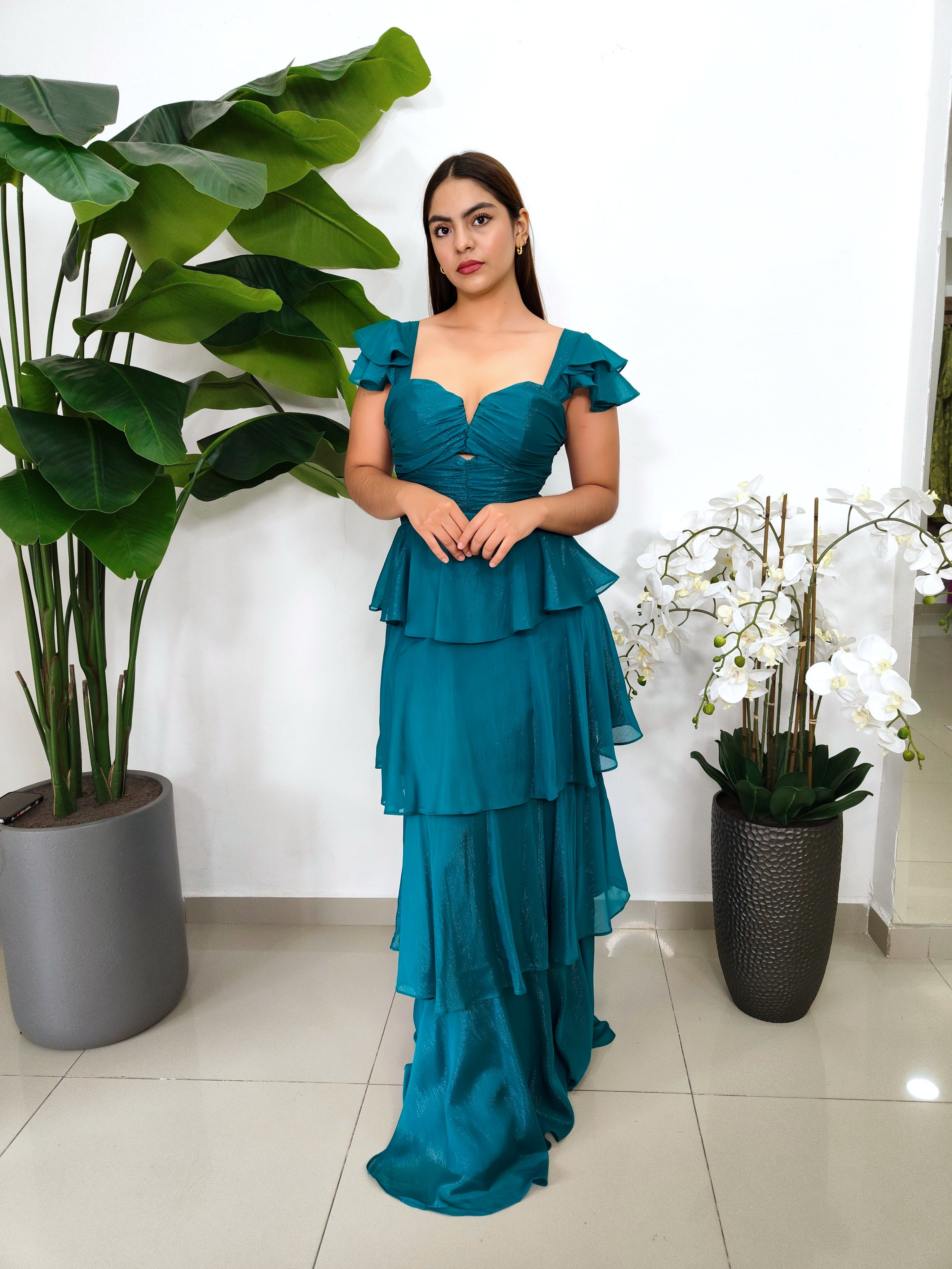 VESTIDO DE OLANES EVENTOS ESPECIALES