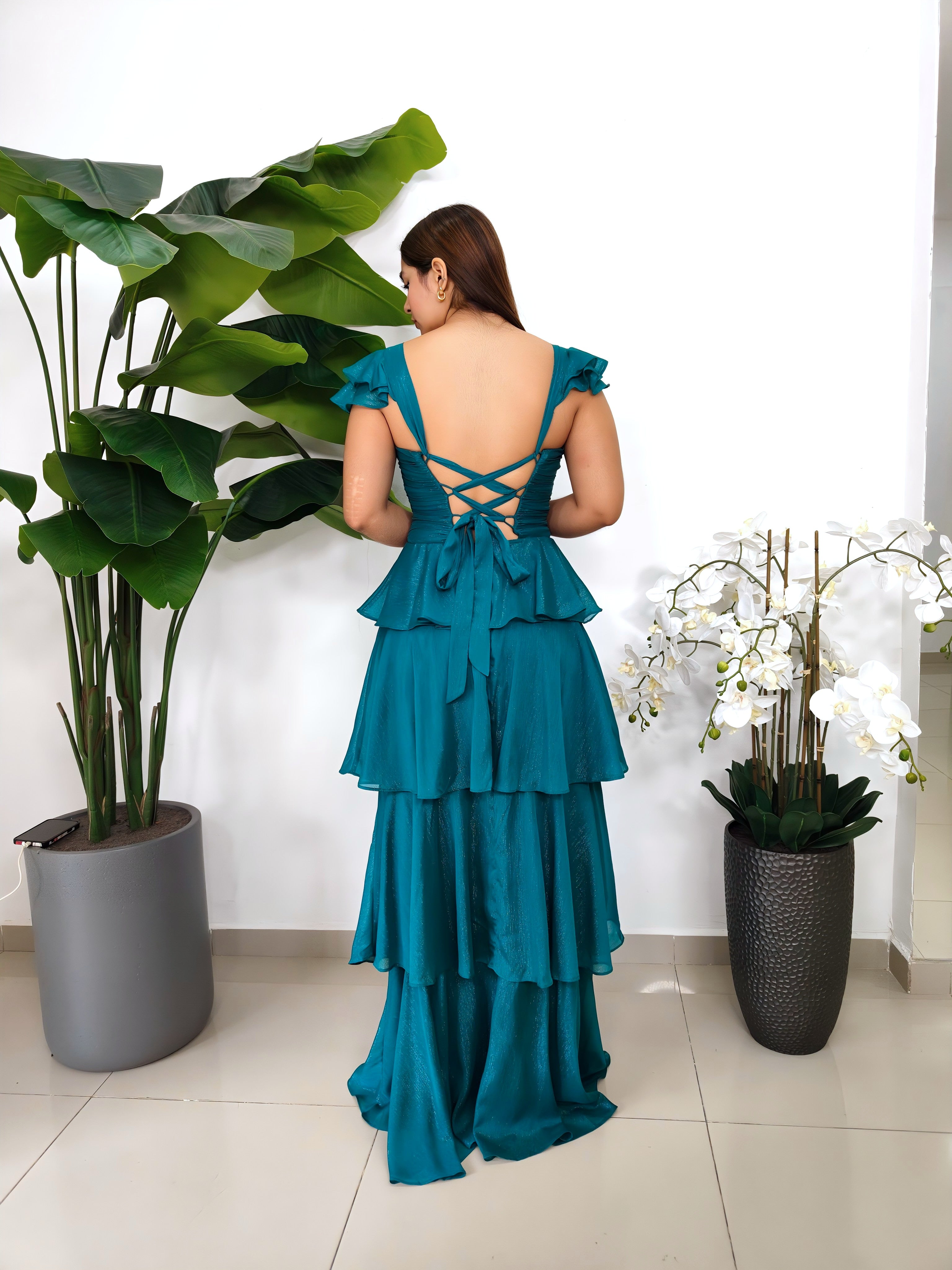 VESTIDO DE OLANES EVENTOS ESPECIALES